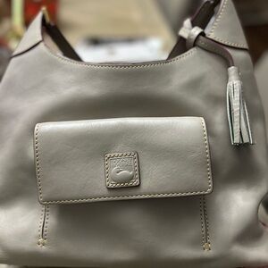 Dooney & Bourke Taupe Leather Shoulder Bag